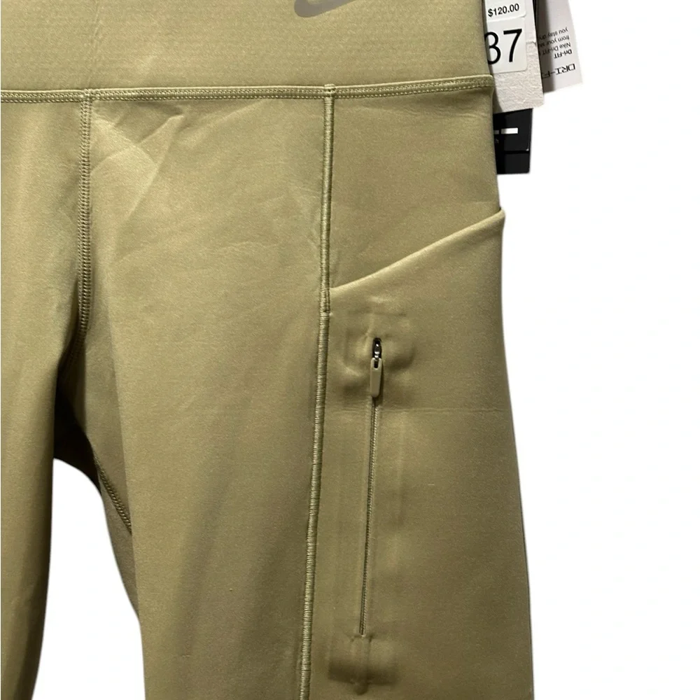 Nike One Olive Green High-Waisted Firm Support Leggings W/ pockets NWT Small